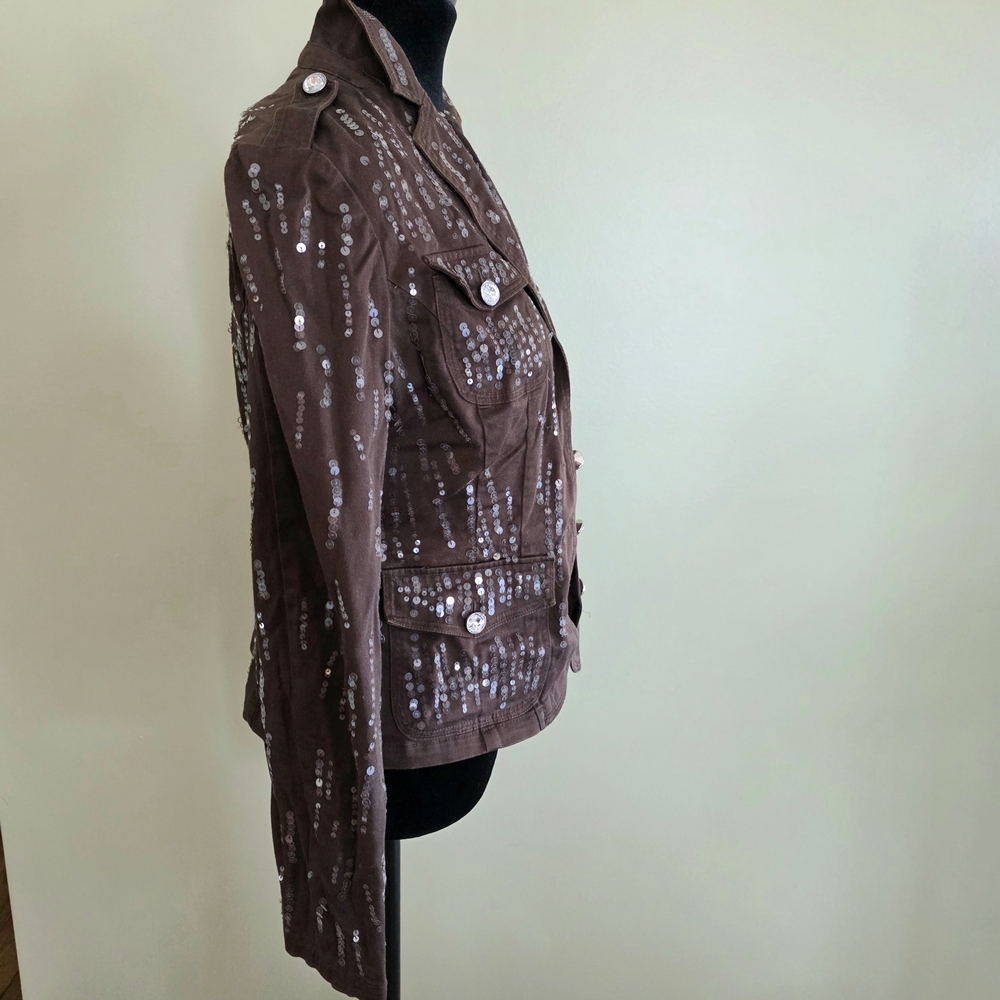 Cache Chocolate Sequin Blazer - image 3